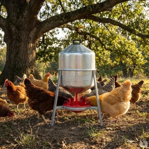 Abreuvoir DUVO à réservoir galvanisé pour poules